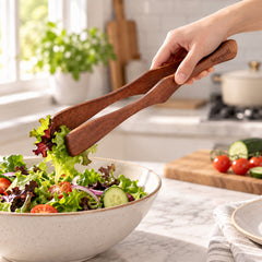 One-Piece Wood Tongs in an everyday kitchen