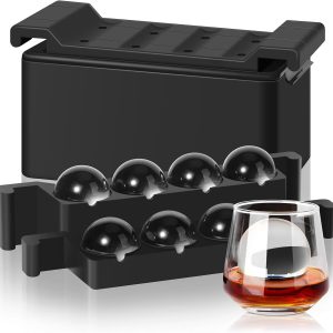 Clear Ice Ball Maker Mold, 8 Large Whiskey Ice Cubes Mold, 2 Inch Round Silicone Ice Molds for Cocktails, Idea Gifts for Dad Boyfriend Boss Men who Have Everything