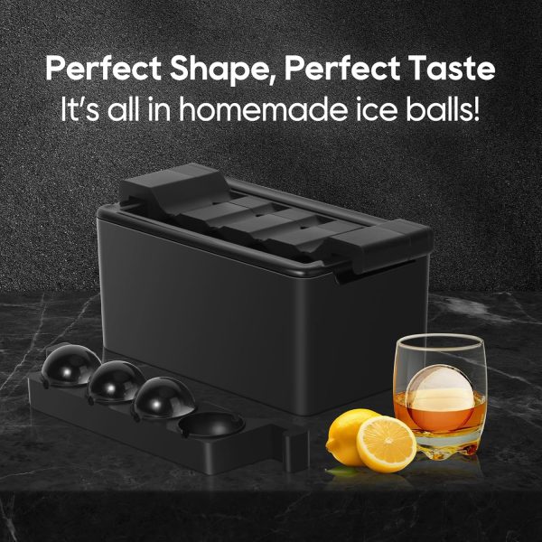 Clear Ice Ball Maker Mold, 8 Large Whiskey Ice Cubes Mold, 2 Inch Round Silicone Ice Molds for Cocktails, Idea Gifts for Dad Boyfriend Boss Men who Have Everything - Image 5