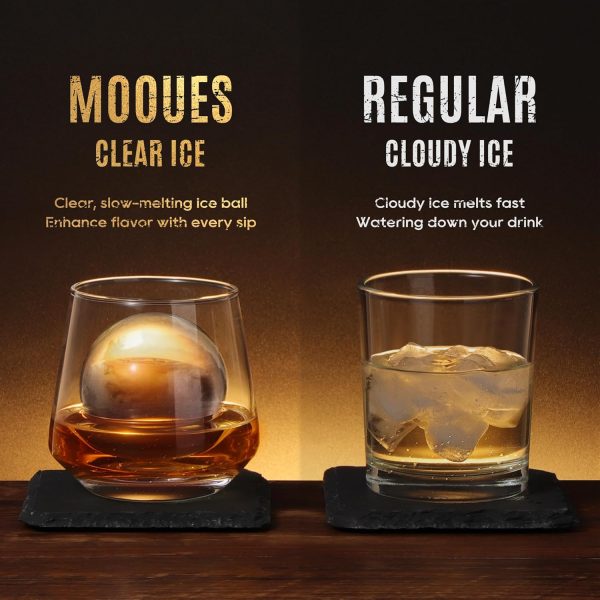 Clear Ice Ball Maker Mold, 8 Large Whiskey Ice Cubes Mold, 2 Inch Round Silicone Ice Molds for Cocktails, Idea Gifts for Dad Boyfriend Boss Men who Have Everything - Image 11