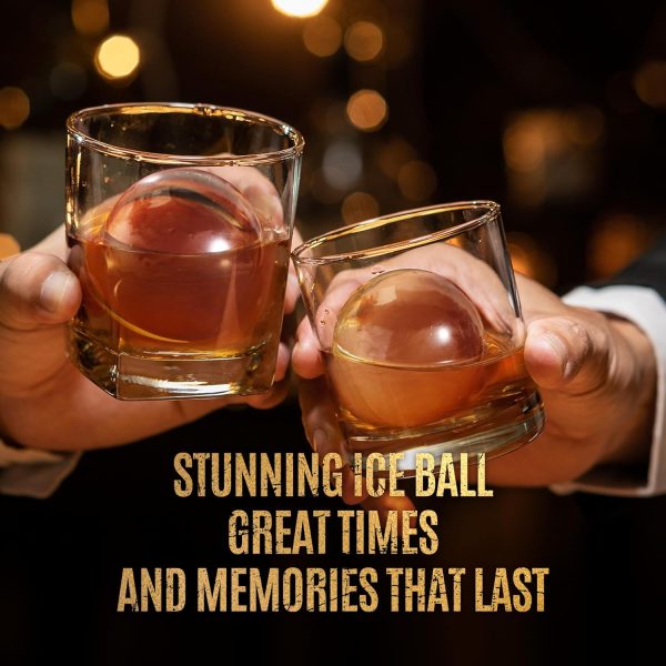 Clear Ice Ball Maker Mold, 8 Large Whiskey Ice Cubes Mold, 2 Inch Round Silicone Ice Molds for Cocktails, Idea Gifts for Dad Boyfriend Boss Men who Have Everything - Image 14