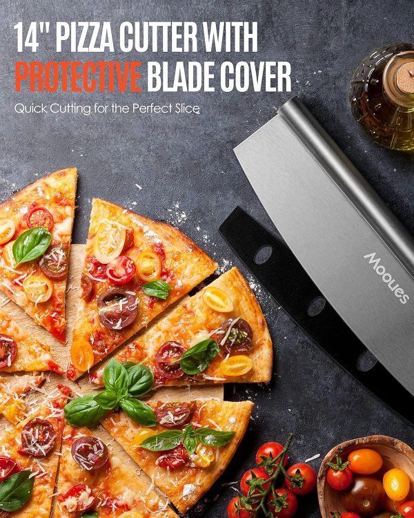 Pizza Peel Aluminum Pizza Spatula, Mooues 12 inch Metal Pizza Paddle(12"x 14")with Rocker Cutter Foldable Wood Handle, [Storage bag included], for Family Pizza Oven Baking Pizza, Dough, Bread & Pastry - Image 4